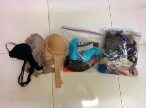 3 bras and two full ziplock bags of underwear and socks.